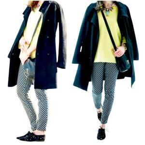 Michael Kors Pants Medium $78 Stretch Slacks Diamond Print Black White NWT